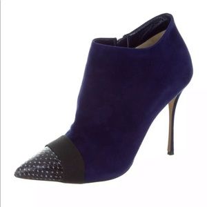 Nicholas Kirkwood Midnight Blue suede ankle boots